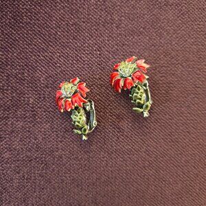 Vintage Coro Floral Clip-On Earrings